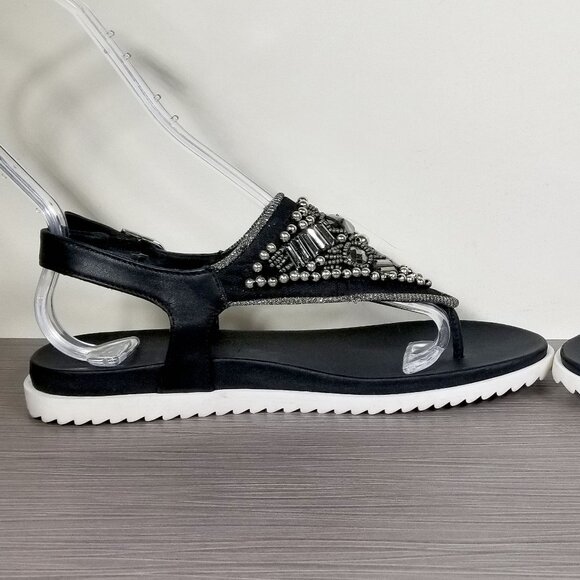 Tosca Blu Embellished Thong Sandal, Black, Womens Size 7.5 US / 38 - Picture 6 of 12